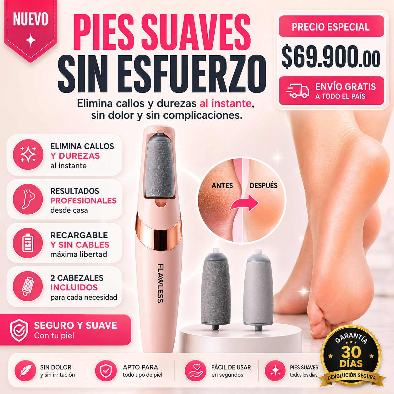 PediGlow™ | Removedor Eléctrico de Callos Profesional