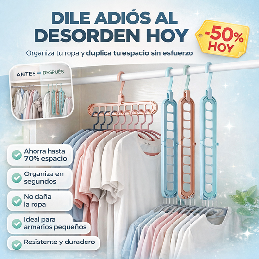 ClosetFlow™ x4 Ganchos Multifuncionales