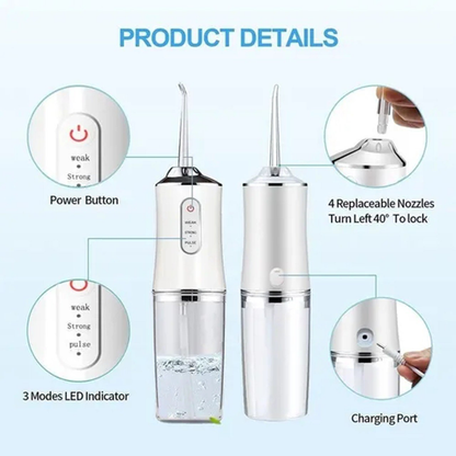 AquaSmile™ - Irrigador oral portátil con chorro